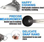 Measuring Spoons, Premium Heavy Duty Stainless Steel Measuring Spoons Cups Set, Small Tablespoon with Metric and US Measurements, Set of 6 for Measuring Dry and Liquid Ingredients