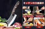 DRGSKL Serbian Chef Knife Set, Hand Forged Butcher Knife Set with Knife Bag, High Carbon Steel Kitchen Knives Set Meat Cleaver Boning Knife Viking Knives for Brisket Trimming, Gifts for Dad