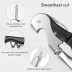 Professional Waiter Corkscrew Wine Openers Set(2PCS), Heavy Duty Stainless Steel Hinges Wine Key for Restaurant Waiters, Sommelier, Bartenders