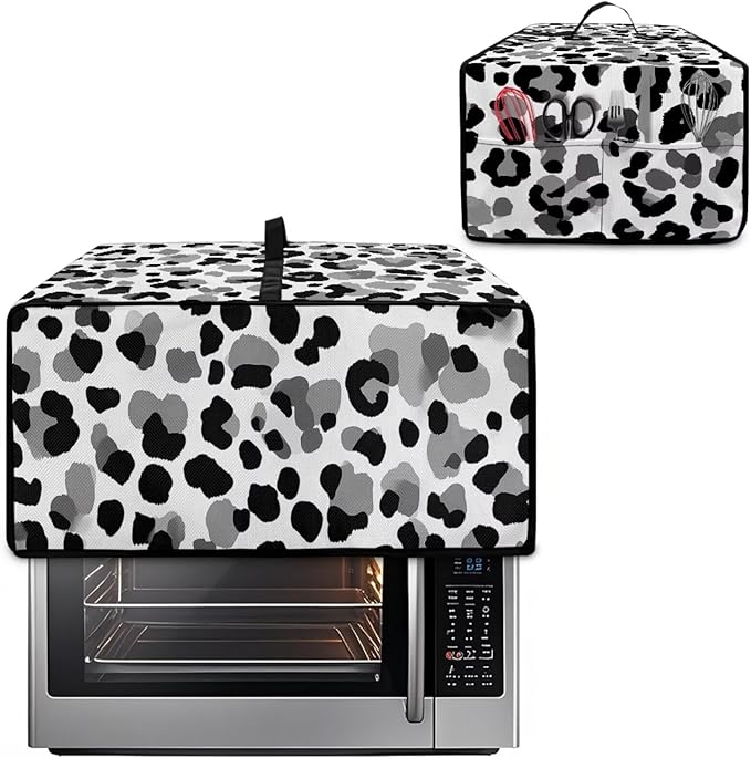 Leopard Print Toaster Oven Dust Cover, Heat-Resistant Case for Toaster Oven, Heavy Duty Washable Dust Cover Fit Most Small Appliance, (Large-18.5*22.5*12.99 inches)
