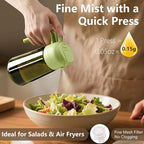 SWEET VIEW Olive Oil Dispenser and Oil Sprayer – 16oz/470ml Glass Light-Proof Oil Pourer for Kitchen, Air Fryer, Cooking, Salad, and BBQ