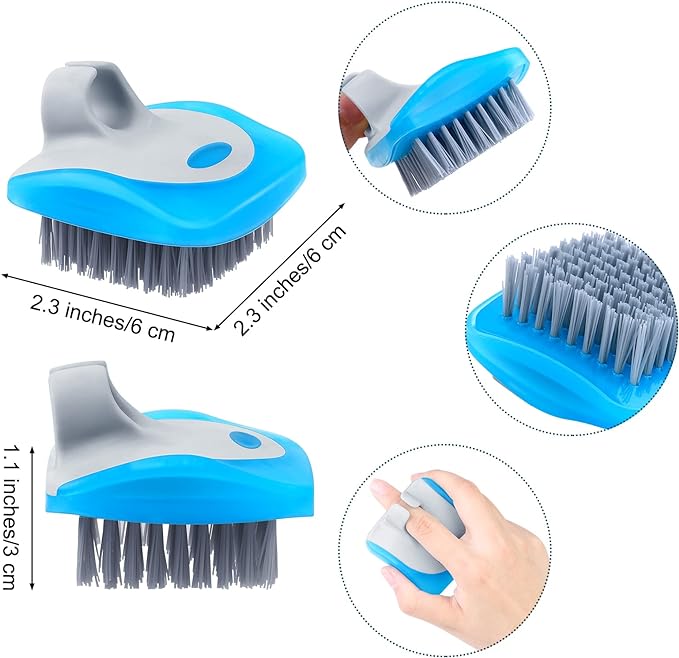Aodaer 4 Pieces Vegetable Brush Potato Scrubber Brush Silicone Hard and Soft Side Fruit Cleaning Tools for Delicate or Tough-Skinned Vegetables