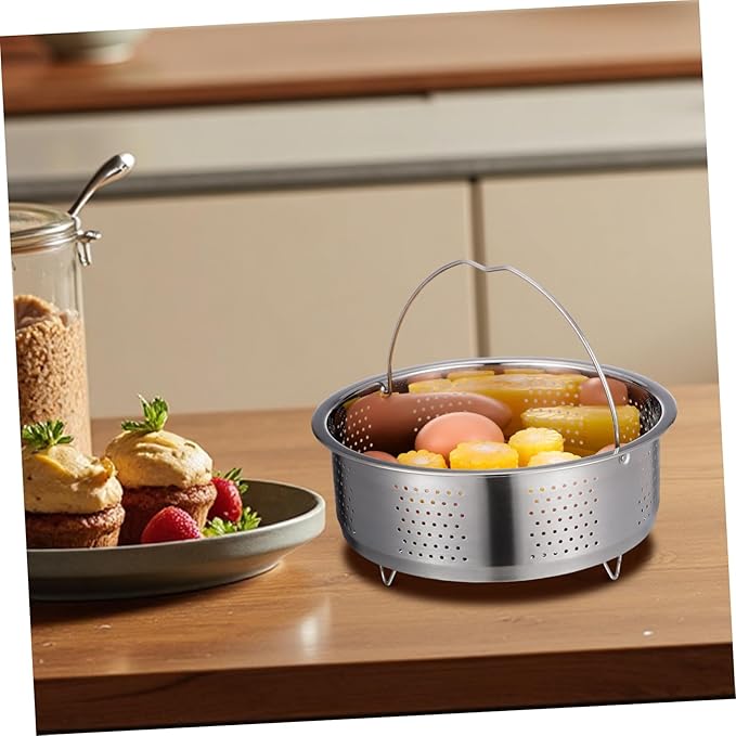 DOITOOL Stainless Steel Steamer Basket for Pot, 8.65inch/22cm Vegetable Steamer Basket Insert Steaming Rack with Handle, Vegetables Fruit Strainers and Colanders for Home Kitchen Cooking