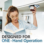 Mount-on Cabinet Jar Opener for Weak Hands,Seniors with Arthritis,Double U Shaped Grooves Grip Bottle Opener for Any Size Lid,304 Stainless Steel One-Handed Can Opener Tool for Home Assistance,Blue