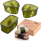 3PCS Clear Green Onigiri Rice Ball Mold Maker Kit, Musubi Press, Triangle Sushi Press for Kid Lunch Bento, Non-stick, BPA-Free