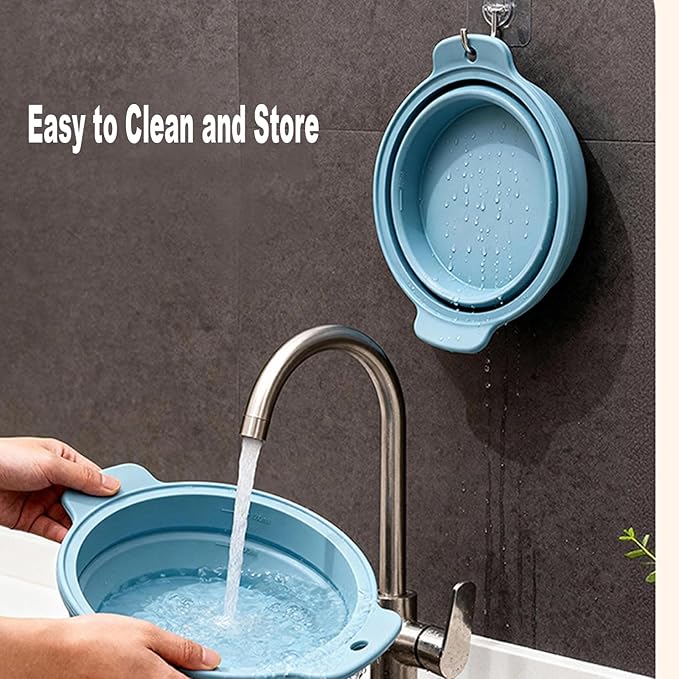 42oz Silicone Microwave Steamer For Vegetables, Cooker For Microwave with Handle & Lid, Collapsible Steam Pot, Heat-Resistant Cooker with Steam Holes, BPA Free, Dishwasher Safe (Blue), 1 Pack