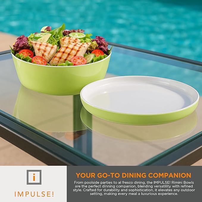 IMPULSE! Minimalist Medium Lime Bowl - Perfect for Meal Preps, Pasta, Fruits, Salad, and Pastries! Lid Doubles as Plate! Great for Storing Food!