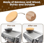 for Breville Barista Express Espresso Machine, Coffee Bean Replacement Lid on Coffee Maker Top Wooden Hopper Lid with Sealing Ring, Espresso Machine Accessories Bean Cover, Beech Wood