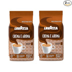 Lavazza Crema e Aroma Whole Bean Coffee, Medium Roast, Arabica and Robusta Blend, 2.2 lb Bag (Pack of 2)