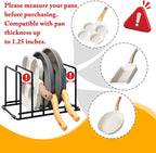 Kitchen Pan Organizer and Pot Rack, 5-Slot Steel Holder for Thin Pans, Baking Trays, and Cutting Boards - Space-Saving Storage