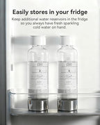 MOKKOM Soda Maker Bottle, 1L Reusable Sparkling Water Bottles, BPA Free PET Carbonating Bottles, Replacement Bottle Compatible Sparkling Water Maker
