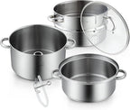 Cooks Standard Canning Juice Steamer Extractor Fruit Vegetables for Making Jelly, Sauces, 11-Quart Stainless Steel Multipot with Glass Lid, Clamp, 2-Pcs Hose