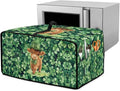 Highland Cow Four Leaf Clover Print Toaster Oven Cover Microwave Cover for Kitchen Countertop Appliance Dust Protector Decorative Oven Accessories for St. Patrick's Day Decor, Green, L
