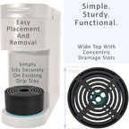 Elevate Anti-Splash Cup Riser Accessory for most Keurig K-cup, Cuisinart Single Serve, and other Coffee Makers, Adjustable for Cup Size and Drip Tray Type (Black and Turquoise)