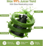 Cold Press Juicer,Stainless Steel Material,Juicer Machines with 5.0Inch Wide Feed Chute,Slow Masticating Juicer for Vegetables and Fruits with High Juice Yield,Large Auger,Easy to Clean