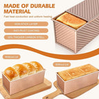 2Pack Loaf Pans with Lids – 2.2 LB & 1 LB Dough Capacity, Non-Stick Carbon Steel Bread Pans for Homemade Sandwich and Sourdough Bread, Corrugated Toast Mold