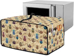 Coffee Kettle Print Toaster Oven Dust Cover, Fingerprint Protectors and Greasy Protection Machine Washable Universal Toaster Oven Protector for Kitchen, (Small-14.5*18.46*9 inches)