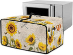 Sunflower Butterfly Dragonfly Print Toaster Oven Dust-proof Cover, Fingerprint Prevention & Greasy Protection Washable Universal Small Appliance Covers (Medium-16.1 * 19.71 * 10 inches)