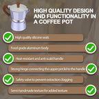 Aluminum 9 Cup 450ml Moka Pot Express Coffee Maker Stovetop Espresso Colorful Coffeemaker Italian Classic Style Brewing Greca Cafe Mocha Machine for Cafeteras Lover Camping Travel and Home Use 15oz