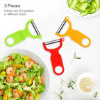 Original Vegetable Fruit Peeler Carbon Steel Blade 3 Pack Red/Green/Yellow…