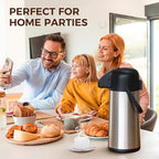 Coffee Carafe for Keeping Hot - Gezoss 102OZ / 3L Airpot Coffee Dispenser with Pump - Large Coffee Carafe for Hot Drinks Tea Liquid - Insulated Stainless Steel Hot Water Beverage Urn for Parties