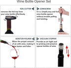 Air Pressure Pump Bottle Opener With One Foil Cutter,One Vacuum stopper and One Wine Aerator Pourer，Efficient|Lightweight|Funny Cork Remover,Great For Wine Lovers,Perfect Wine Gift. (4)