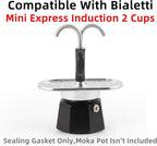 [UPGRADED] Sealing Gasket for Bialetti Mini Express Induction 2 Cups Kandisky Iconic Stovetop Espresso Maker - 6 PCS Replacement Food Grade Silicone Seal Ring for Aluminum Stovetop Coffee Maker Pots