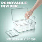 Utopia Home - Tea Bag Organizer With Lids, (2 Pack) Clear Pantry Storage Box - Stackable Partition Organizers or Holder With Lids For Drawers, Countertops, Fridge, Kitchen, Snack & Spice Organization