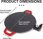 Non-Stick Electric Indoor Grill Pan - 1500w Portable Electric Korean Bbq Grill, Multifunctional Nonstick Smokeless Round Griddlewith Temperature Control,Include Oil Brush,Food Tongs