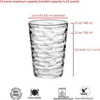 14-ounce Plastic Tumblers, Acrylic Drinking Glasses, set of 6 Clear Reusable Plastic Cups, Stackable, BPA-Free, Shatter-Proof, Dishwasher-Safe