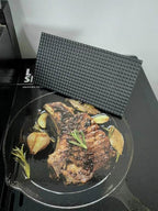 Firsgrill 8.3"×4.3" Heavy-Duty Cast Iron Grill Press and Steak Weight with Cool-Touch Comfort-Grip Wood Handle - BBQ Accessories for Griddle, Outdoor Grill, Panini, Tortilla (2 Rectangle)