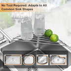 Sink Caddy Sponge Holder for Kitchen Sink, Small Dish Drainer for Kitchen Counter, Triangle Sink Brush Drainer Rack, Collapsible Dishes Drying Rack Over Sinks, Dishrack Utensil Holder Dryer White