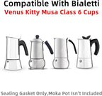 [UPGRADED] Sealing Gasket for Bialetti New Venus Induction 6 Cups (7.9Oz 235ML) Stovetop Espresso Maker - 6 PCS Silicone Seal Ring for Venus Kitty Musa Class Stainless Steel Stovetop Coffee Maker Pots