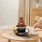 "Classic" Chocolate for Chocolate Fountain, 3 Tier Heated Chocolate Melts Dark Dipping Chocolate Electric Fondue Machine for Party, Wedding, Events (3 Tier Black Chocolate Fountain)