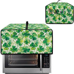 Clover Print Toaster Oven Cover Heavy Duty, Heat Resistant Dust-proof Toaster Cover Kitchen Small Appliance Protective Slipcover Washable Slipcover for Kitchen Counter, Green, L