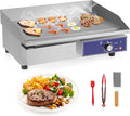 Happygrill 22" Commercial Electric Griddle, Stainless Steel Flat Top Grill w/Adjustable Temperature Control 122℉-572℉, Complete Accessories, 2000 W Electric Countertop Griddle for Kitchen Restaurant