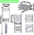 Suuker 4 in 1 Vegetable Cutter with Cheese Grater, Carrot Grater, Cabbage Shredder, Stainless Steel Mandoline Slicer for Kitchen