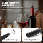 Crenova Wine Opener Electric, Rechargeable Wine Bottle Opener, Automatic Corkscrew with Vacuum Stopper, Aerator Pourer, Foil Cutter, Display Base, House Warming Gifts for New Home Wedding Birthday