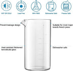 Standard Universal Design 34 oz French Press Replacement Glass Beaker, Fits Most Brands French Press Coffee Makers (1Quart / 1000ml / 5-6 Cup) Coffee Press Borosilicate Glass Water Bottle (Grey)