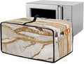 Marble Print Toaster Oven Cover, Heavy-Duty Dust Shield Kitchen Decorative Countertop Oven Protector, Microwave Air Fryer Cover, Light Gold White, (Medium-16.1*19.71*10 inches)