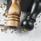 BILL.F Salt and Pepper Grinder Wooden Black Pepper Mill Grinder Salt Pepper Shakers Set of 2 with Adjustable Ceramic Rotor- 7 Inch