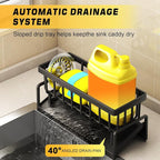 Kitchen Sink Drain Rack &Stainless Metal Sponge Rack, Metal Sponge Drain Holder Multifunctional Storage Rack for Home, Storage Organizer Household Essentials, Kitchen Gadgets