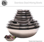 American Metalcraft SSB800 Stainless Steel Mixing Bowl - Durable, Commercial-Grade, Metal Bowl For Mixing - Wide-Rim, Stackable, Dishwasher Safe, 8qt, Silver