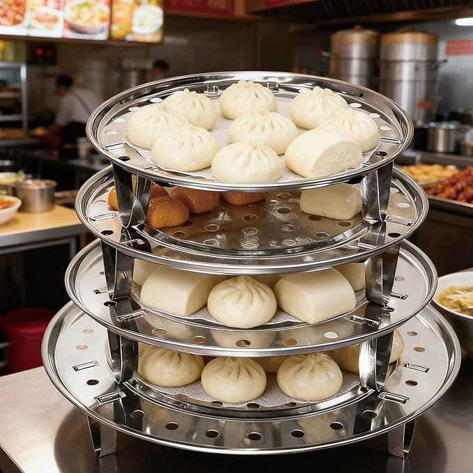 Stainless Steel Steamer for Cooking ，Multipurpose Steaming Rack Stand for Stock Pot, Pressure Cooker & Canning - Ideal for Tamales, Vegetables, Baking & Daily Cooking Needs