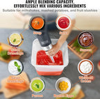 VEVOR Commercial Immersion Blender, 750W 12" Heavy Duty Hand Mixer, Variable Speed Kitchen Stick Mixer with 304 Stainless Steel Blade, Multi-Purpose Blender for Soup, Smoothie, Puree, Baby Food
