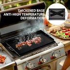 LotFun 30" x 15" Carbon Steel Cooking Griddle for Outdoor Gas Grill, Universal Griddle Flat Top Plate Insert with Grease Groove and Removable Handles for Electric/Charcoal/Gas Grill, Camping,Party
