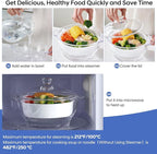 Glass Microwave Steamer for Vegetables, Broccoli, Fish & Food – Oven Safe Steamer Bowl for Cooking, BPA-Free, Odorless & Dishwasher Safe（1.5L）