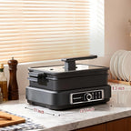 Indoor Grill, Techwood Electric Indoor Grill Griddle 7.5-Quart 1500W Versatile Multi-Cooker with 5-Level Heat Settings, Come with Removable Non-stick Grill Pan& Cooking Pot, Dishwasher Safe