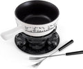 Swissmar Heidi Cheese Fondue Set - 2.8 QT / 2.65 L - Ceramic Fondue Pot with Rechaud, Fondue Burner, 6 Forks & Recipe Card - Ideal for Melting Cheese, Chocolate & Caramel - White