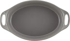 Rachael Ray Solid Glaze Ceramics Bakeware / Baking Pan, Oval - 2.5 Quart, Gray